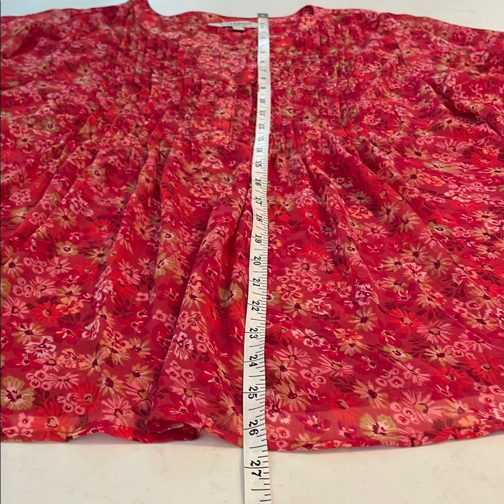 Liverpool Los Angeles Pink Ruched Ruffled Blouse - Picture 6 of 6